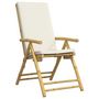 Voir la diapositive 5 : VIDAXL Ensemble de bistro pliante 3 pcs et coussins blanc creme bambou