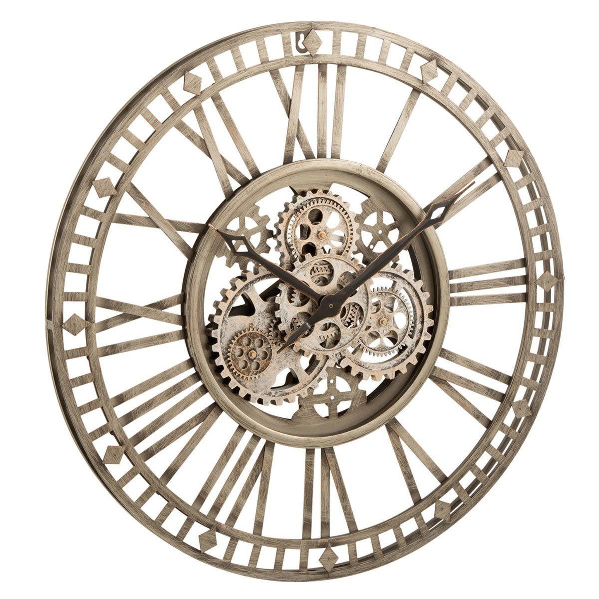 J-LINE Horloge murale design  chiffres romains  60cm gris