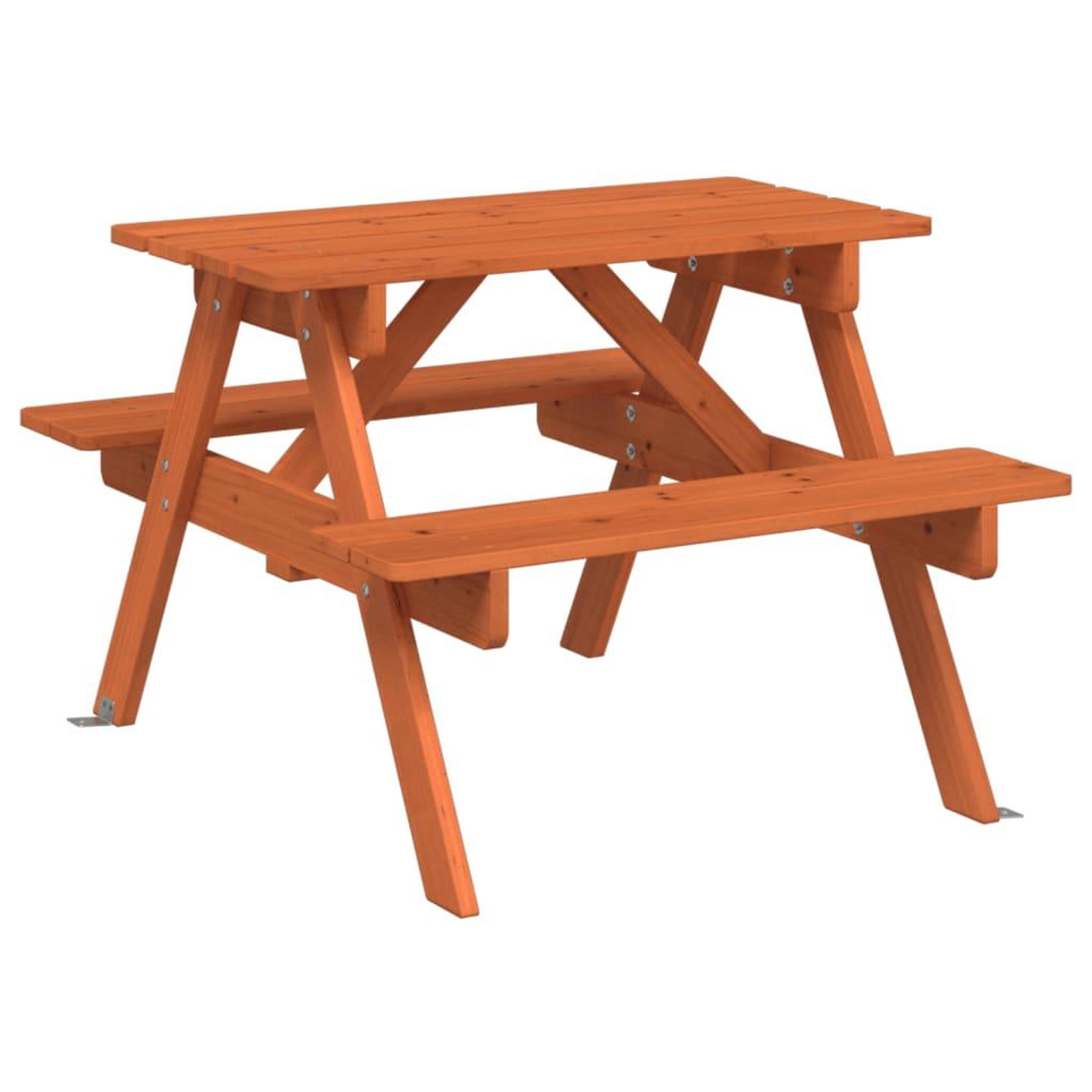 Voir la diapositive 2 : VIDAXL Table de pique-nique pour 4 enfants avec trou de parasol sapin