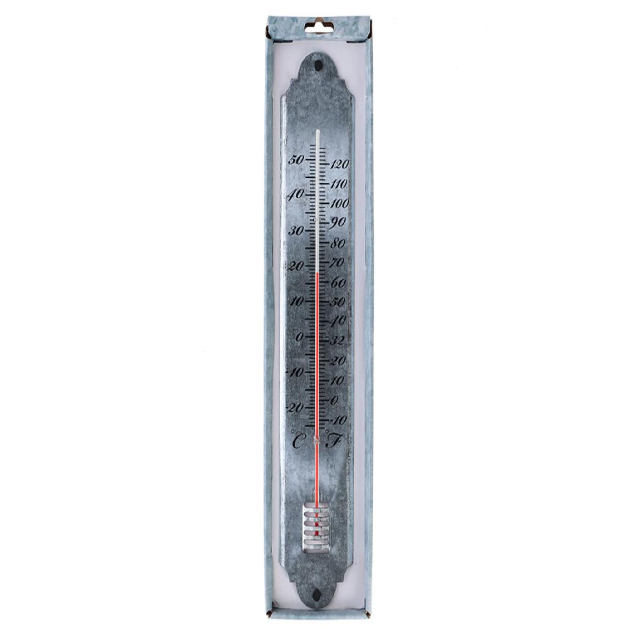 Voir la diapositive 2 : ESSCHERT DESIGN Thermomètre en zinc patiné L - Esschert Design