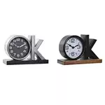 MARKET24 Horloge de table DKD Home Decor Argenté Noir Fer OK (23 x 8 x 15 cm) (2 Unités)