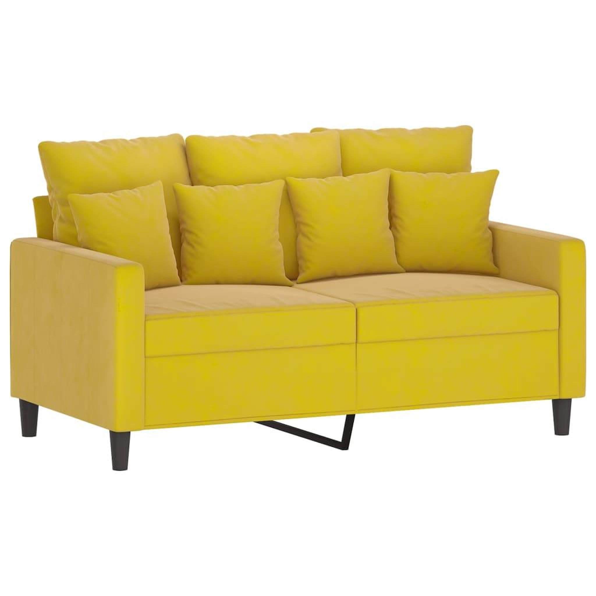 Voir la diapositive 3 : VIDAXL Ensemble de canapes 2 pcs avec coussins Jaune Velours