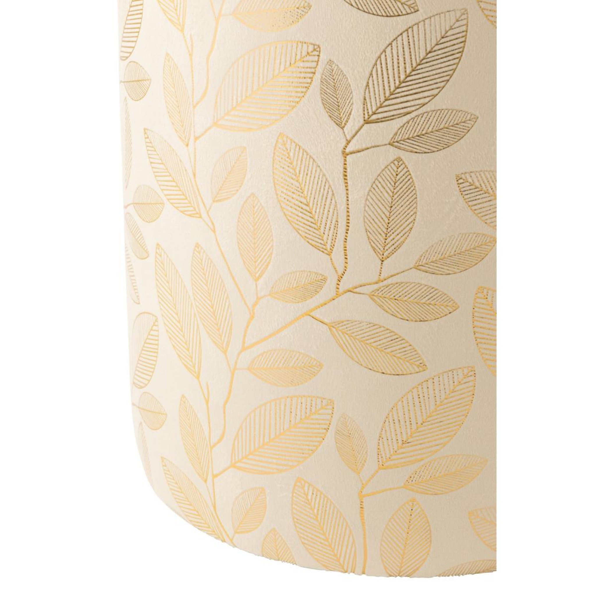 Voir la diapositive 2 : J-LINE Pouf cylindrique  moon  41cm écru & doré