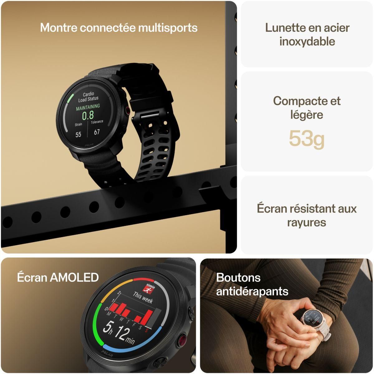 POLAR Montre sport Vantage M3 Noir S-L