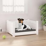 VIDAXL Lit pour chien Blanc 55,5x45,5x28 cm Bois massif de pin