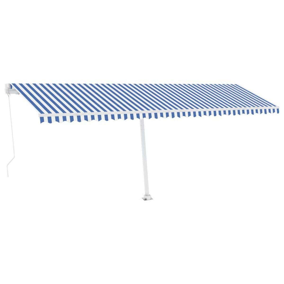 VIDAXL Auvent manuel retractable sur pied 600x300 cm Bleu/Blanc