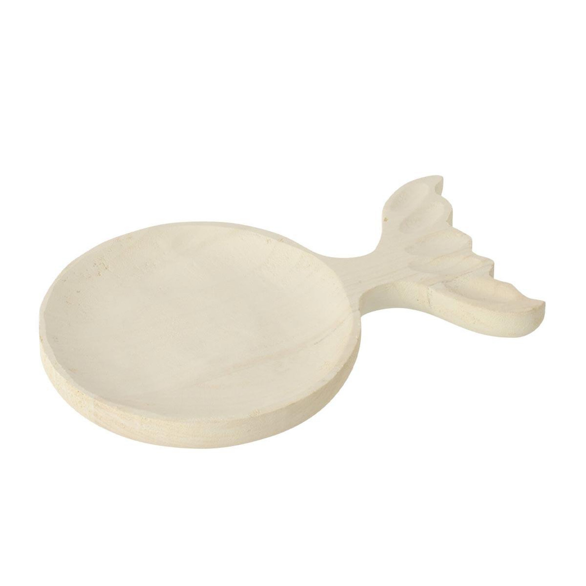 J-LINE Plateau déco poisson en bois  dona  29cm blanc