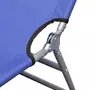 VIDAXL Chaise longue avec coussin de tete Acier enduit de poudre Bleu
