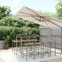 Voir la diapositive 1 : VIDAXL Ensemble de bar jardin 9 pcs gris poly rotin/bois massif acacia