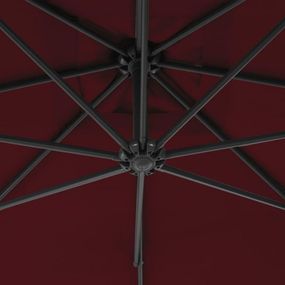 VIDAXL Parasol de jardin en porte-a-faux mat en acier rouge bordeaux