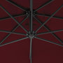 Voir la diapositive 5 : VIDAXL Parasol de jardin en porte-a-faux mat en acier rouge bordeaux