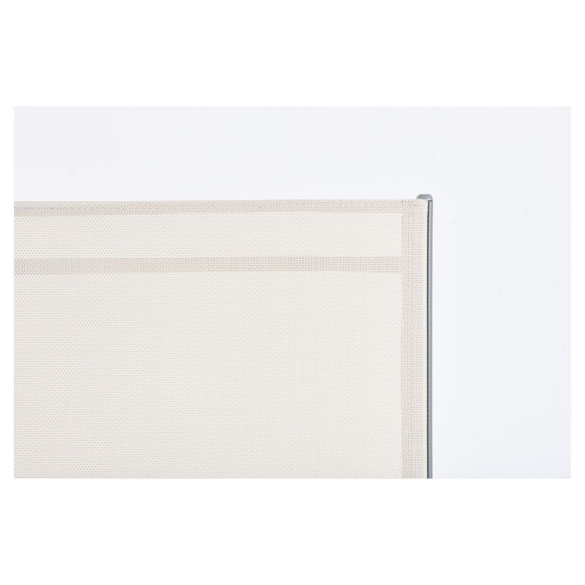 GARDENSTAR Bain de soleil 4 positions acier textilène blanc gris TULA