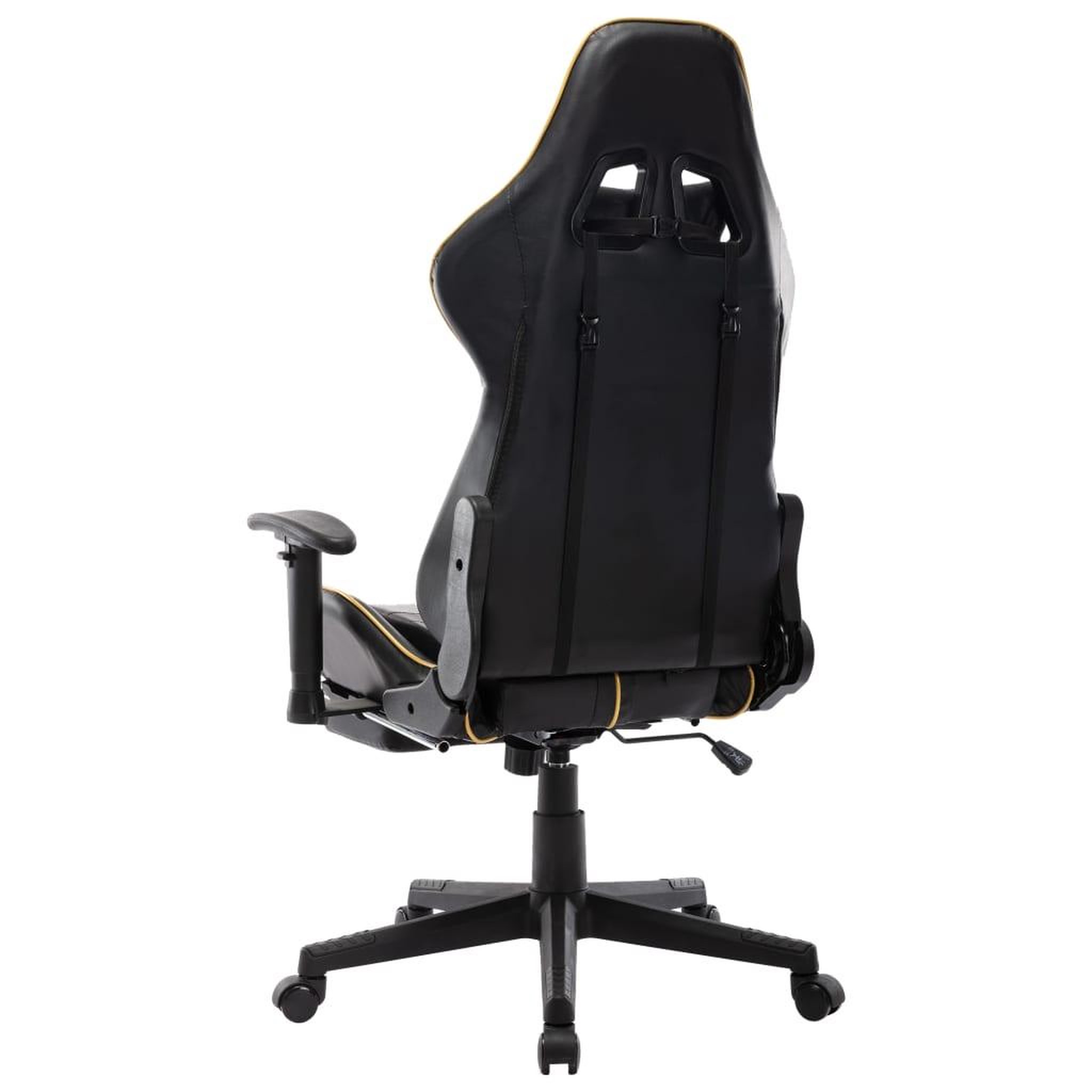 Voir la diapositive 4 : VIDAXL Chaise de jeu avec repose-pied Noir et dore Cuir artificiel