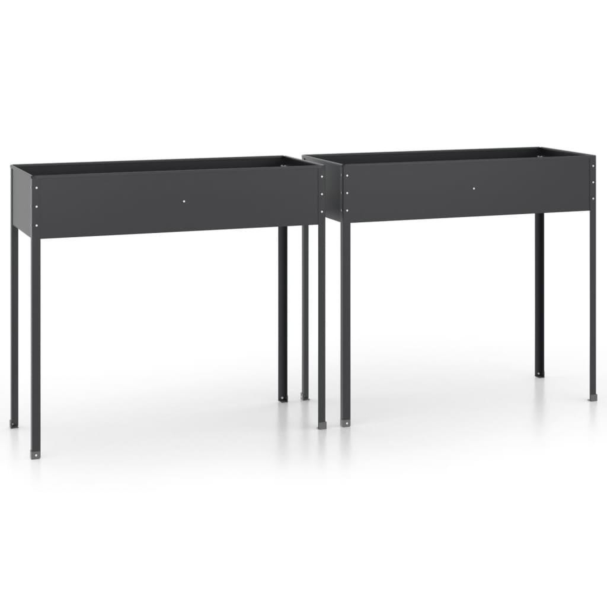 VIDAXL Jardinieres 2 pcs anthracite acier galvanise