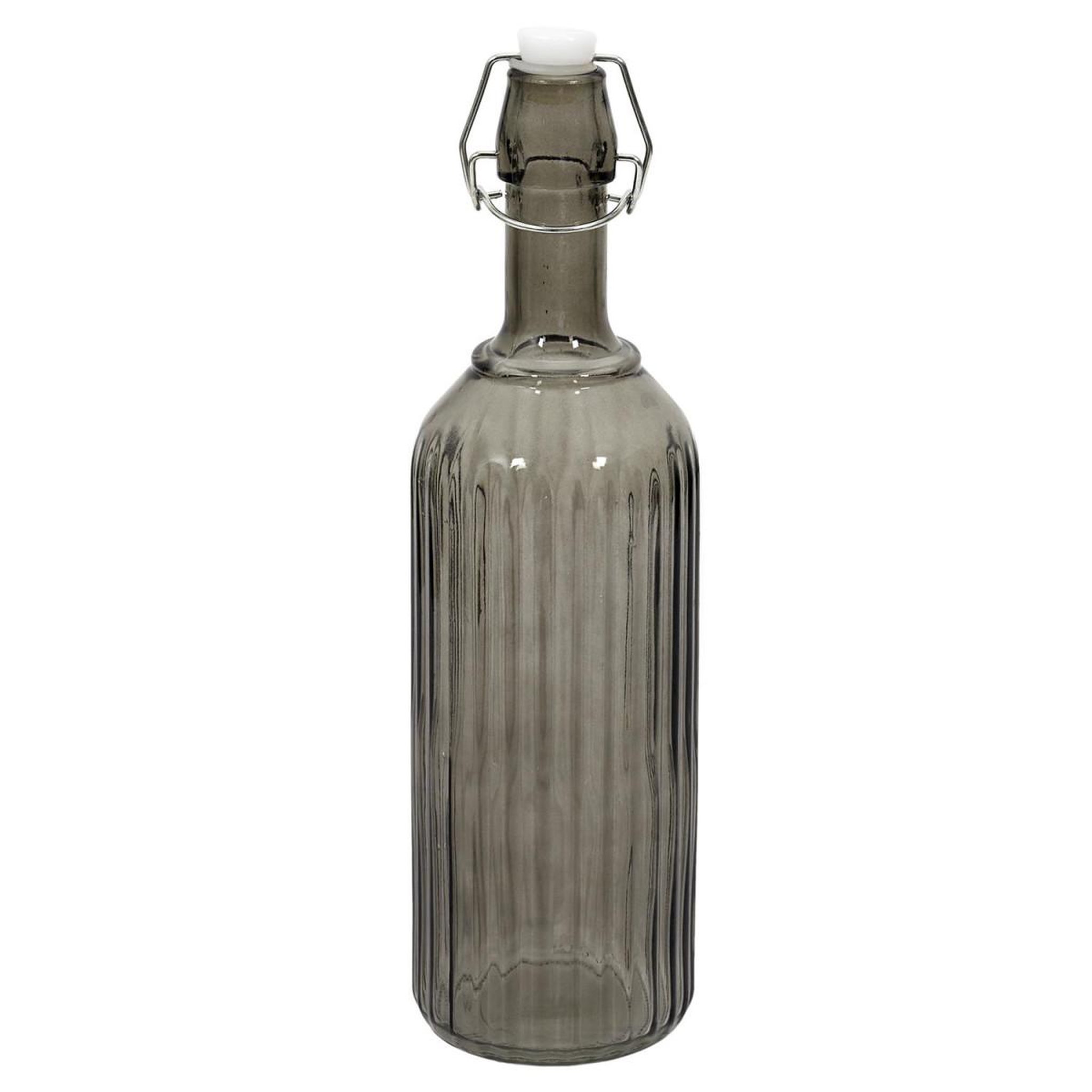 The Home Deco Factory Bouteille en verre design  clapet  1l gris
