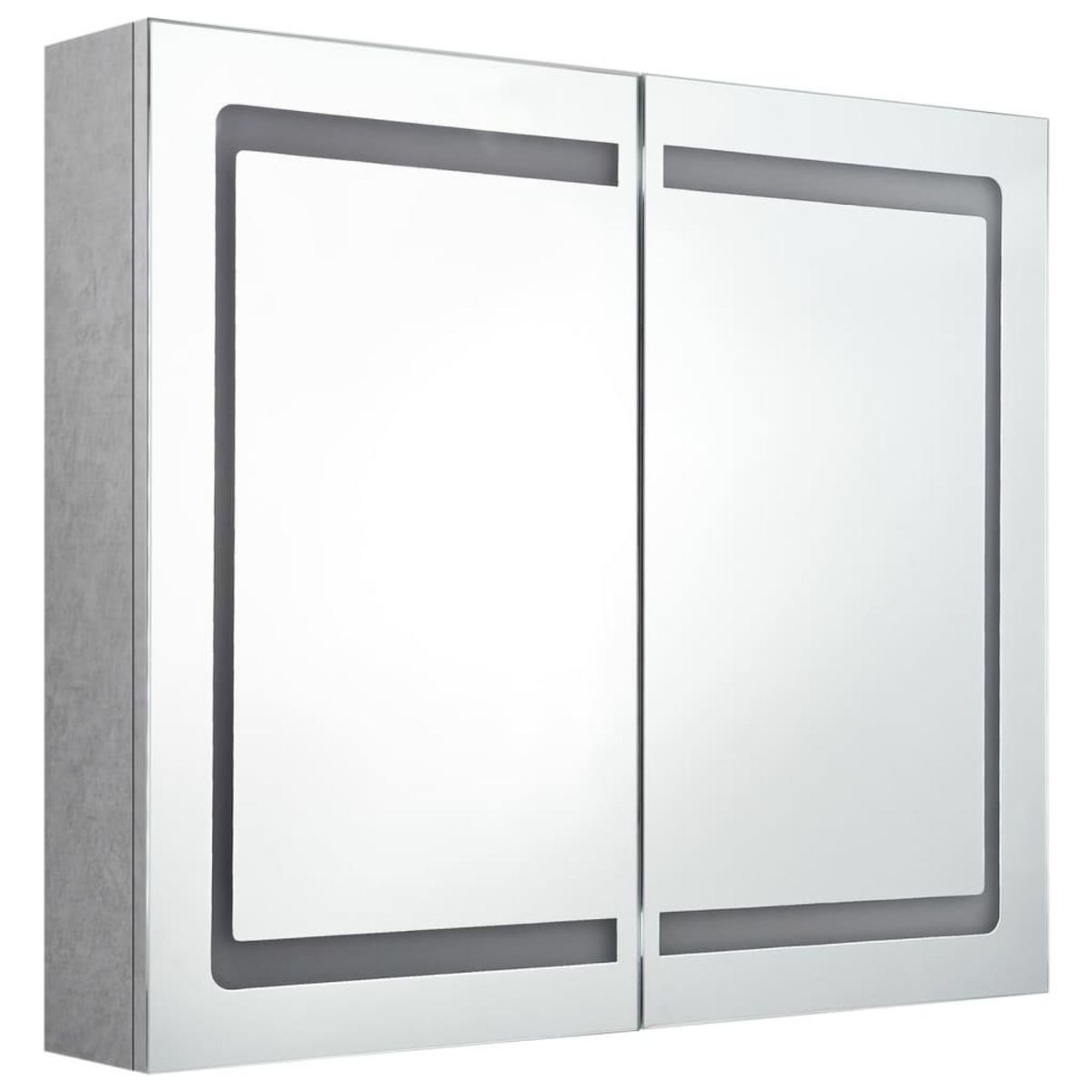 VIDAXL Armoire de salle de bain a miroir LED Gris beton 80x12x68 cm