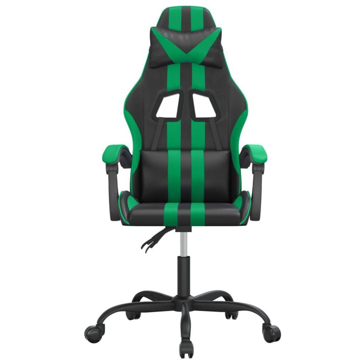 VIDAXL Chaise de jeu pivotante Noir et vert Similicuir