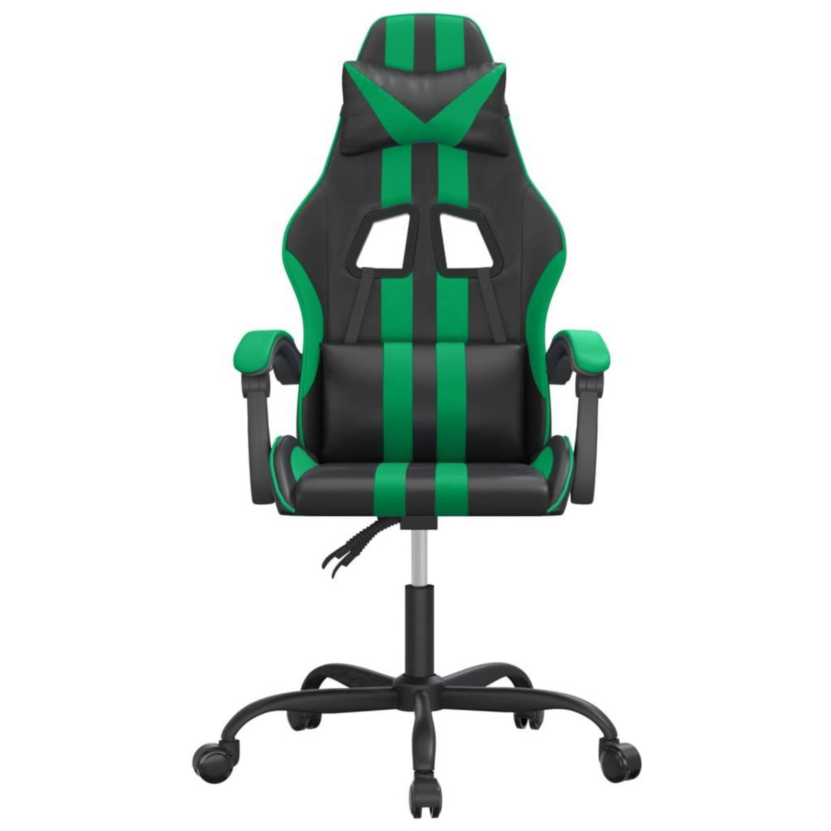 VIDAXL Chaise de jeu pivotante Noir et vert Similicuir