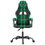 Voir la diapositive 3 : VIDAXL Chaise de jeu pivotante Noir et vert Similicuir