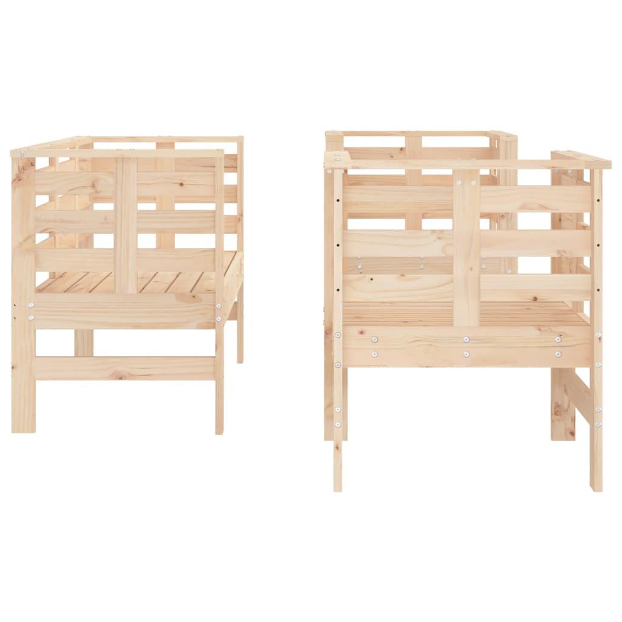 Voir la diapositive 5 : VIDAXL Salon de jardin 3 pcs bois massif de pin