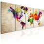 Voir la diapositive 1 : Paris Prix Tableau Imprimé  World Map : Painted World