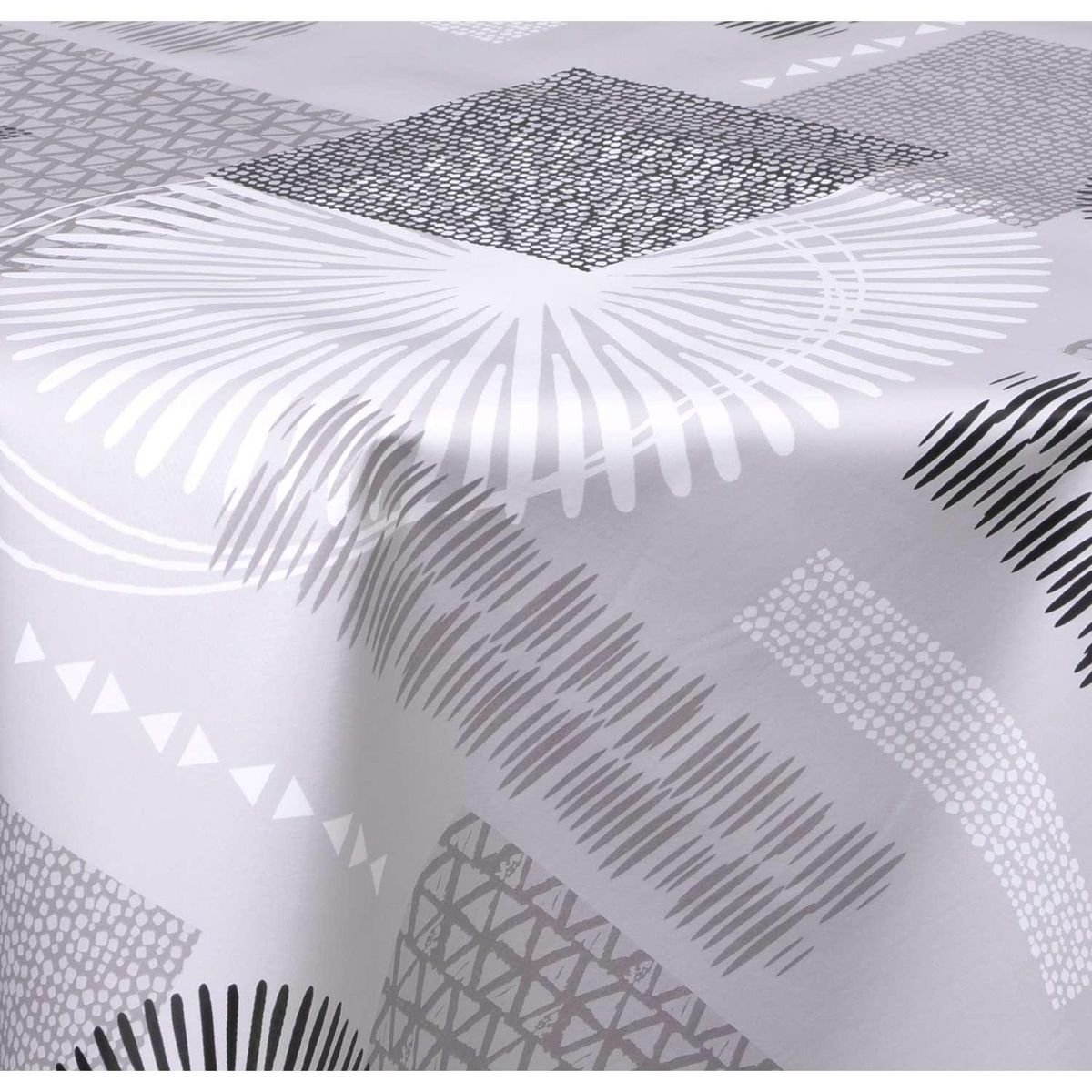 HABITABLE Nappe en toile cirée ronde Run - Diam. 135 cm - Gris