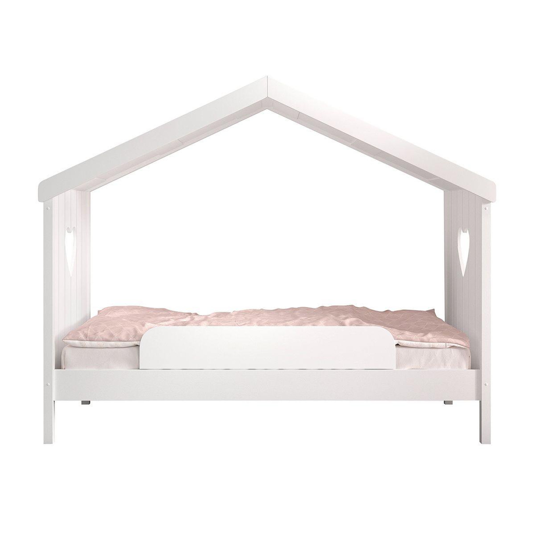 Paris Prix Lit cabane enfant ouvert & barrière  amori  90x200cm blanc