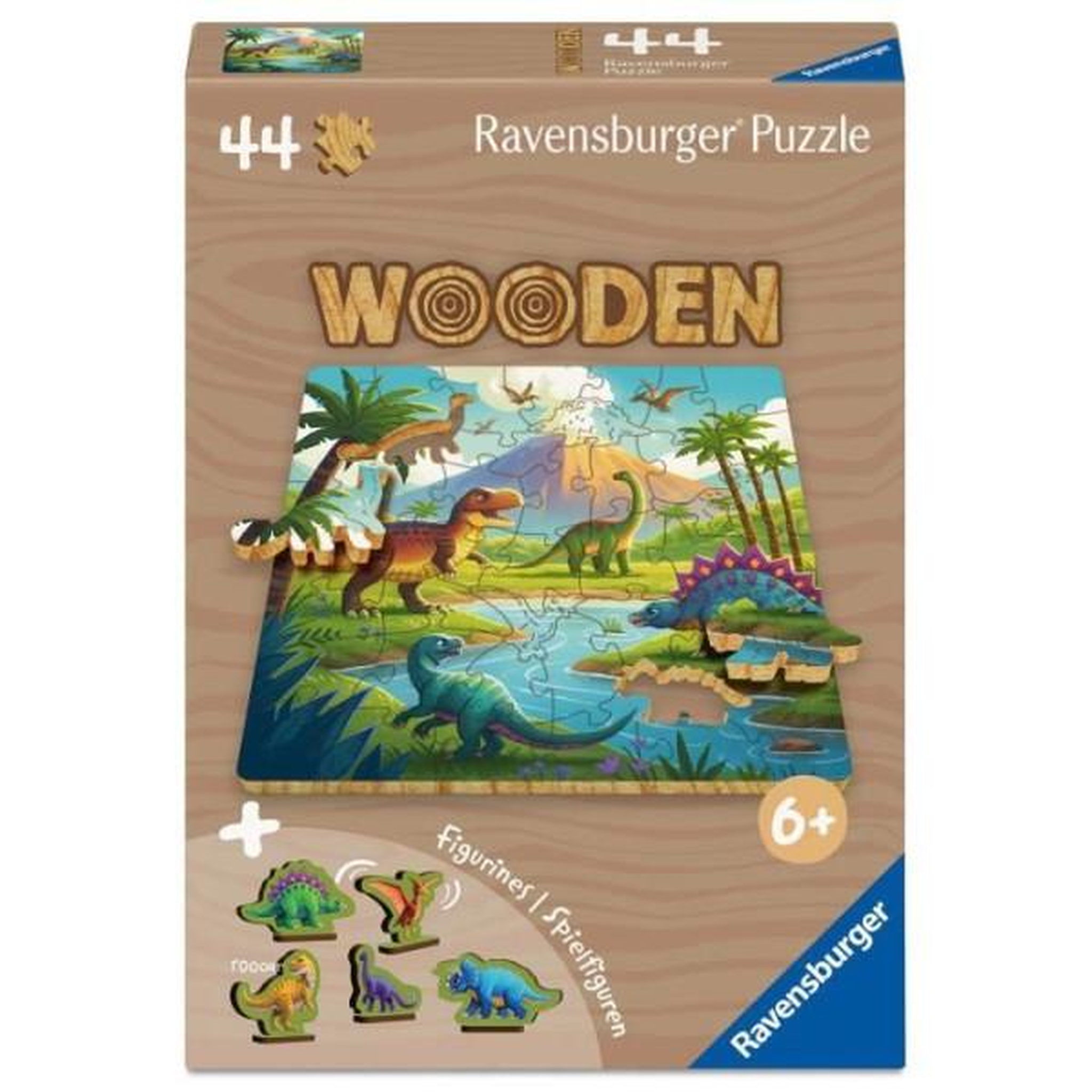 RAVENSBURGER Les dinosaures - puzzle bois 44 pieces