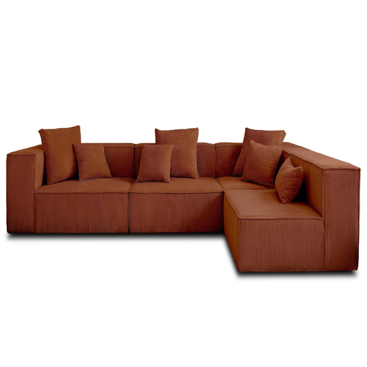 LISA DESIGN Colombine - canapé modulable d'angle droit - 6 places - en velours côtelé