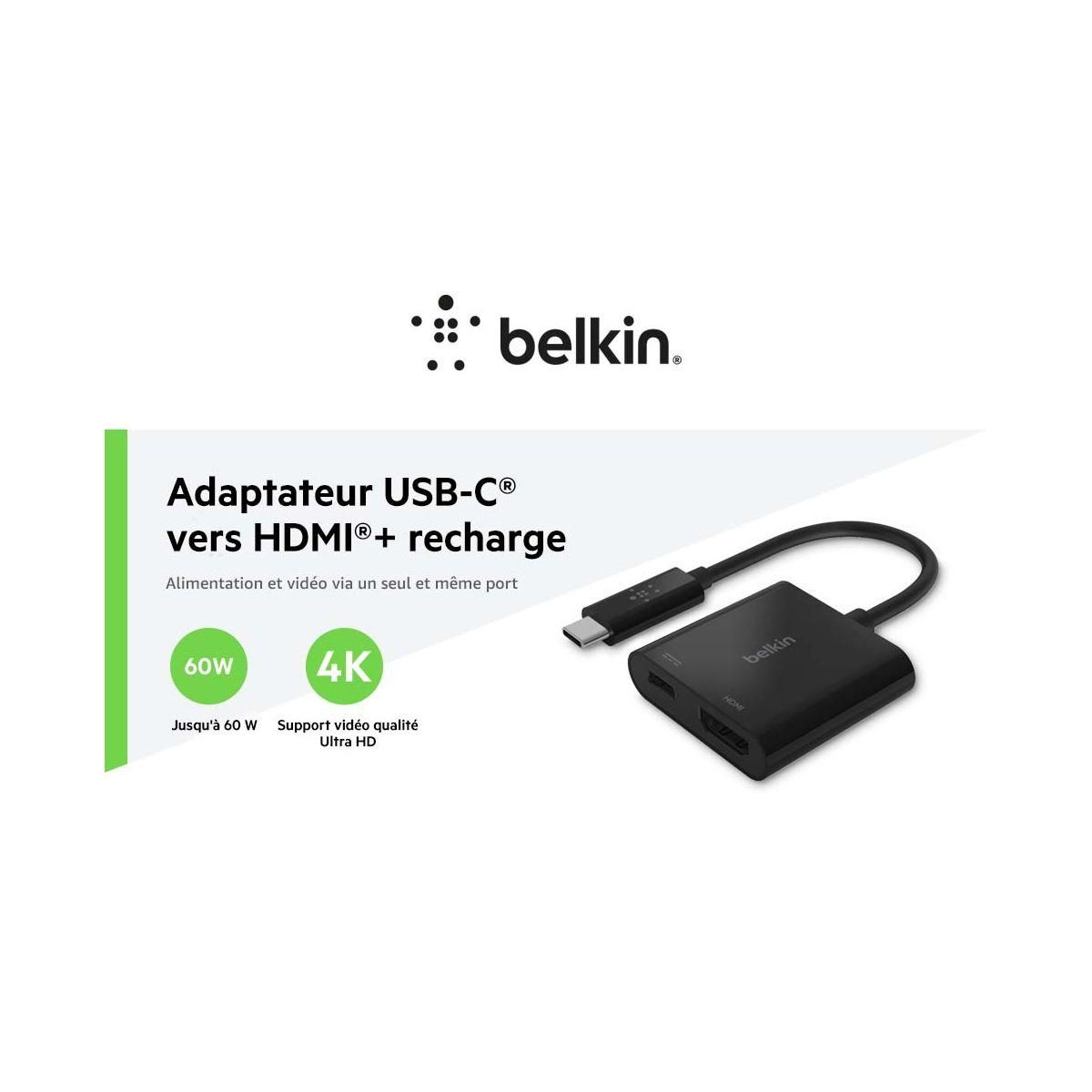 Belkin Adaptateur HDMI/USB-C USB-C HDMI 60W Noir