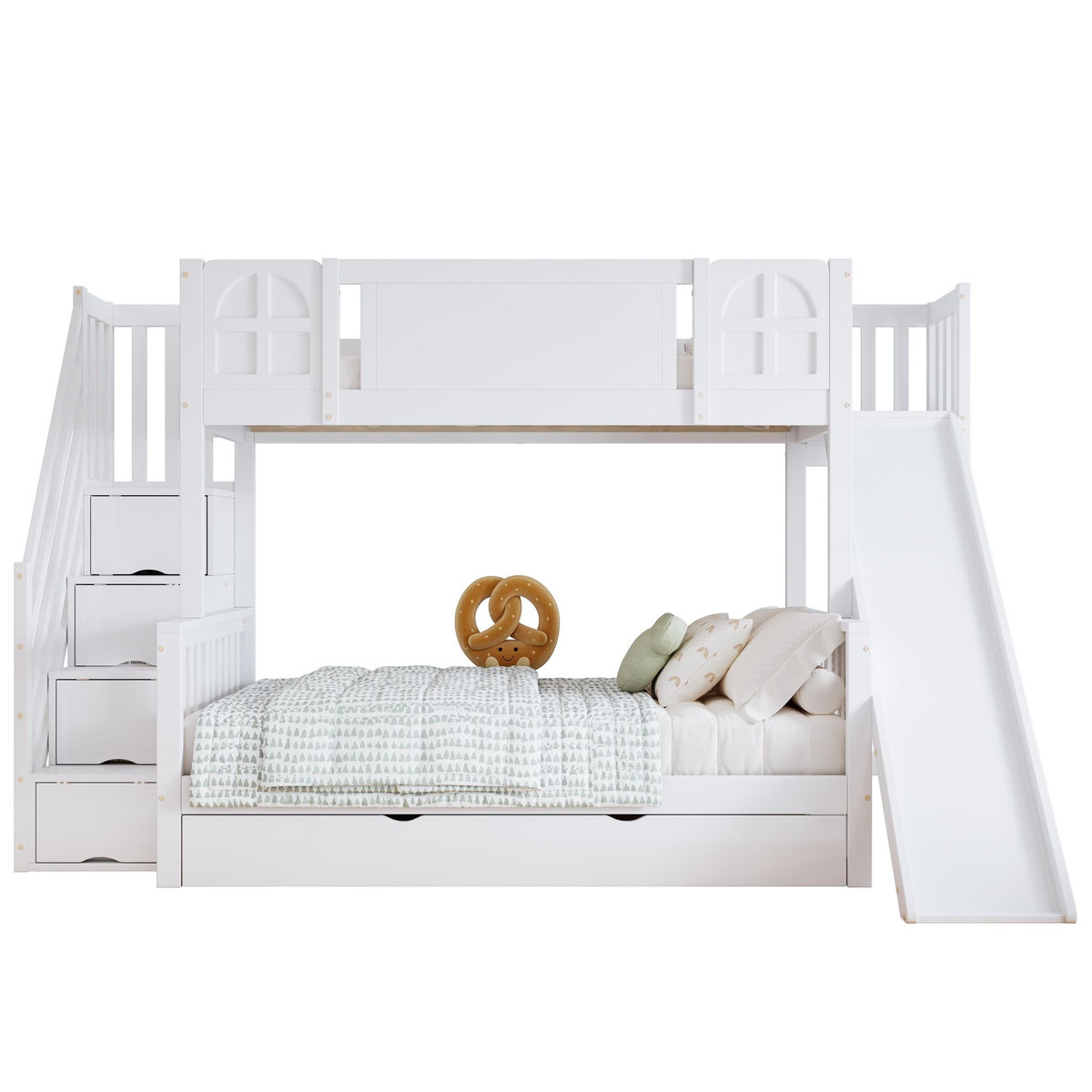 MERAX Lit superposé 90x200cm bois et mdf coloris blanc