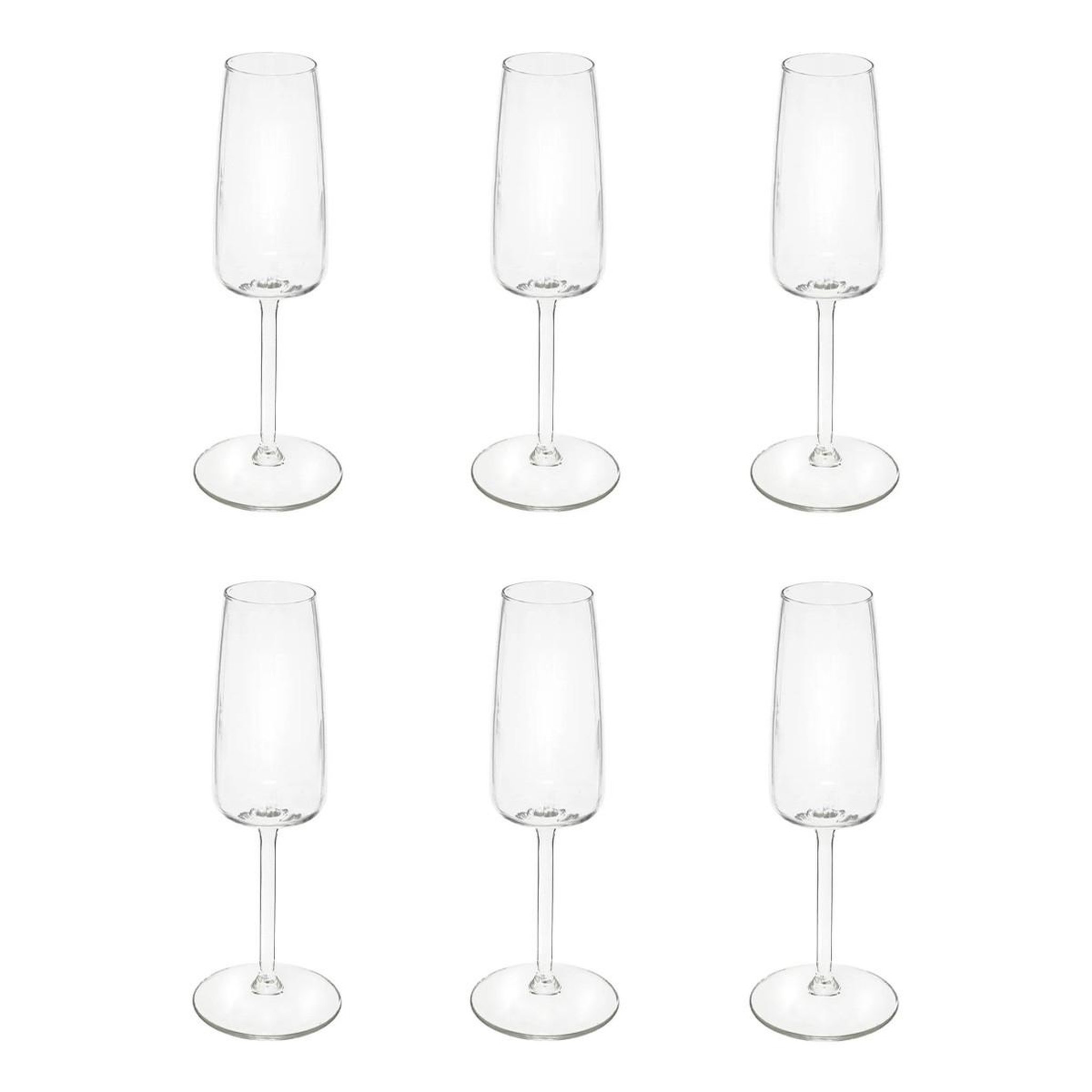 SECRET DE GOURMET Lot de 6 flûtes à champagne  tanya  22cl transparent