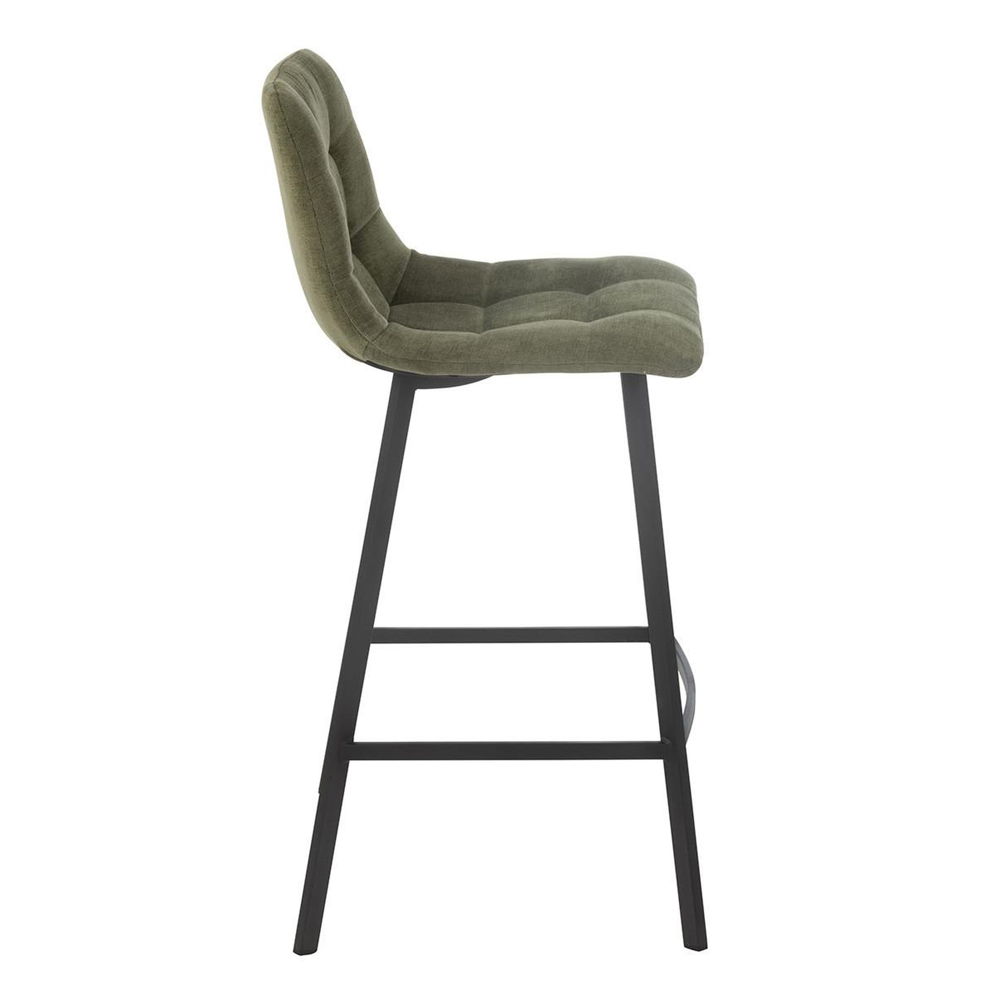 Voir la diapositive 3 : J-LINE Chaise de bar matelassée  kent  95cm vert