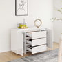 Voir la diapositive 4 : VIDAXL Buffet et 3 tiroirs Blanc brillant 120x41x75 cm Bois ingenierie
