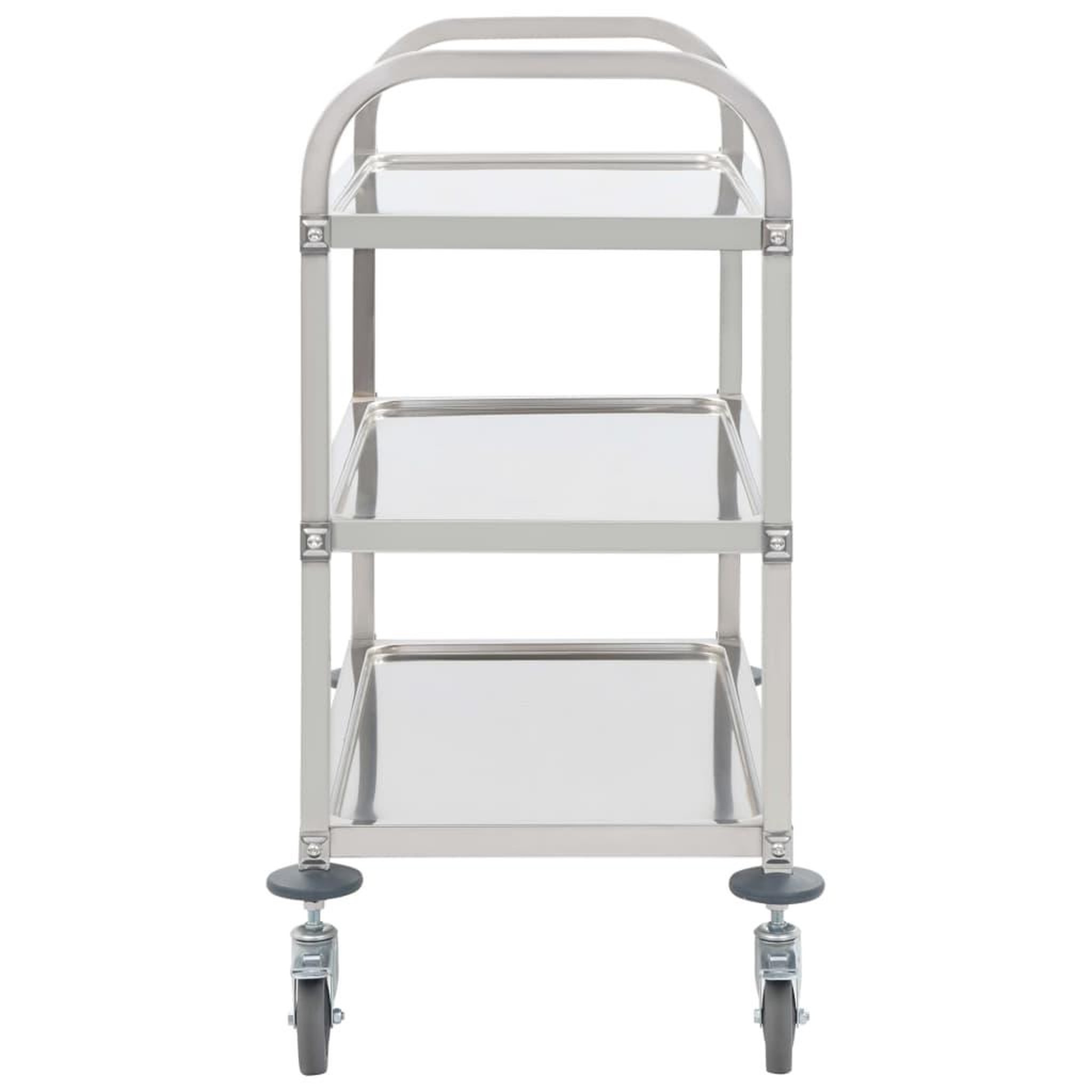 Voir la diapositive 3 : VIDAXL Chariot de cuisine a 3 niveaux 96,5x55x90 cm Acier inoxydable
