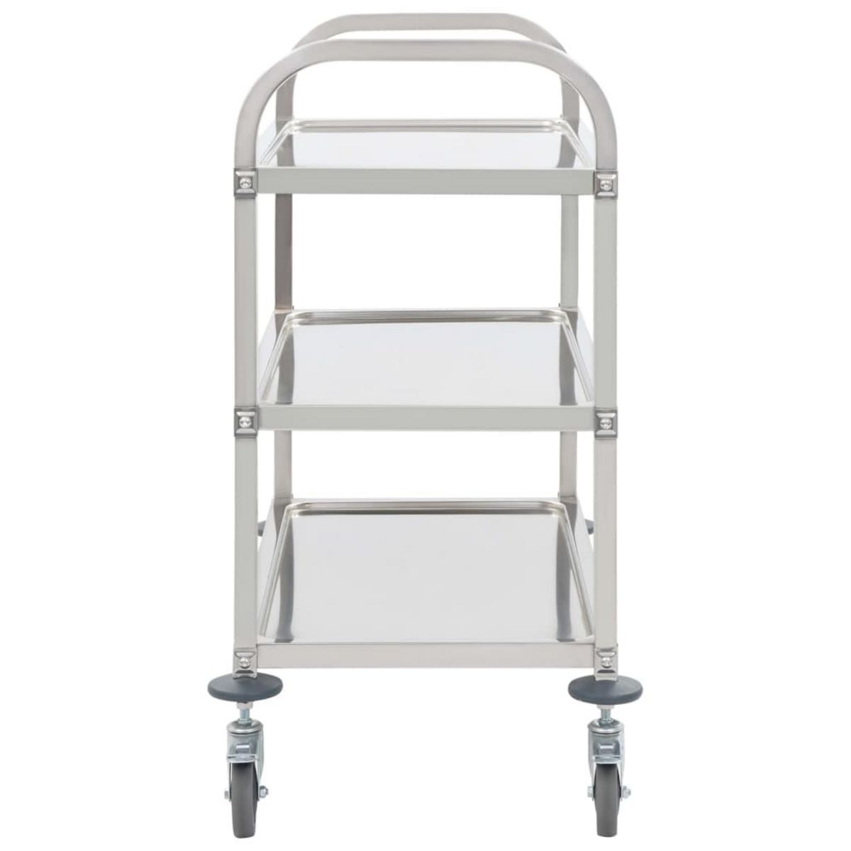 VIDAXL Chariot de cuisine a 3 niveaux 96,5x55x90 cm Acier inoxydable