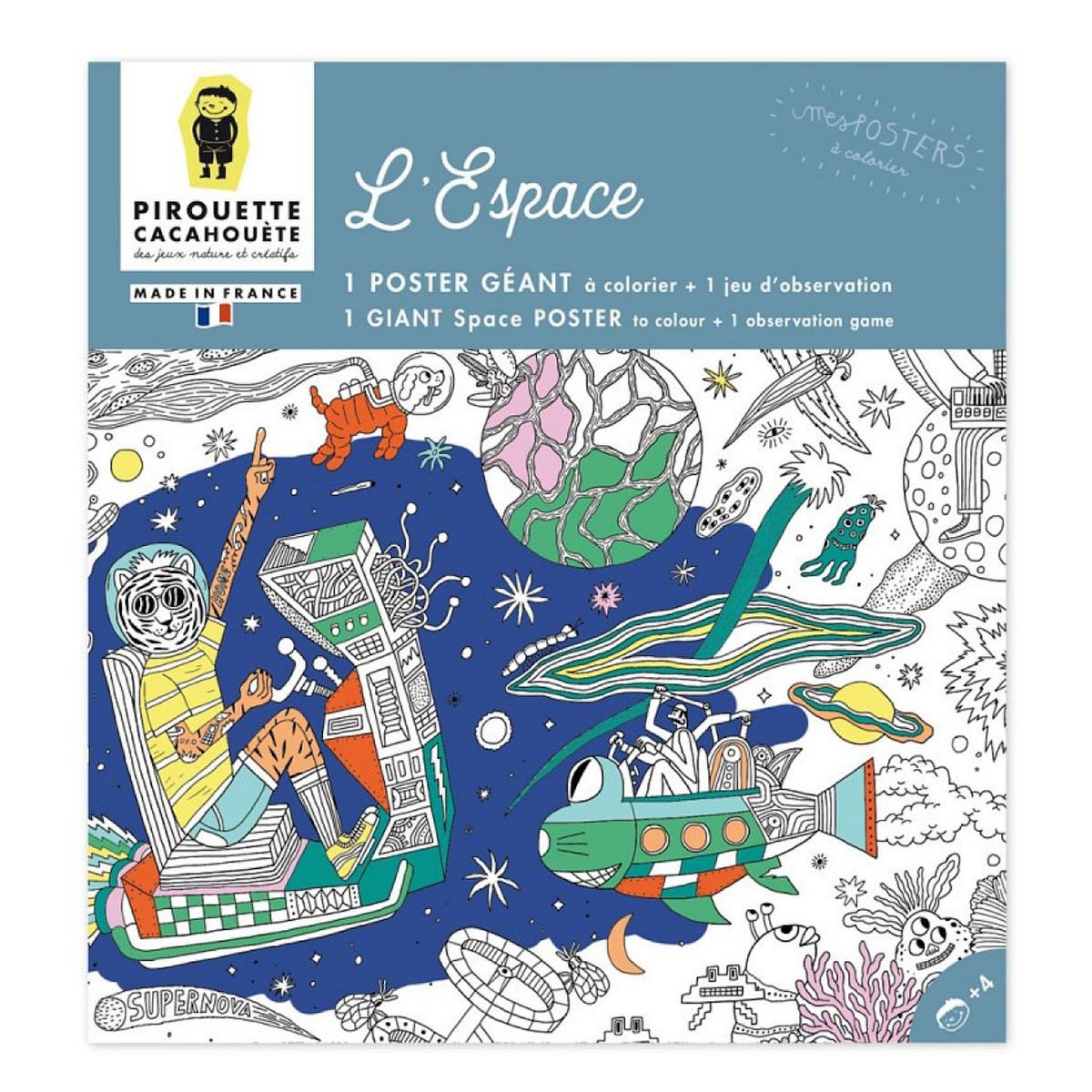 PIROUETTE CACAHOUETE Poster Geant - Coloriage - L'Espace