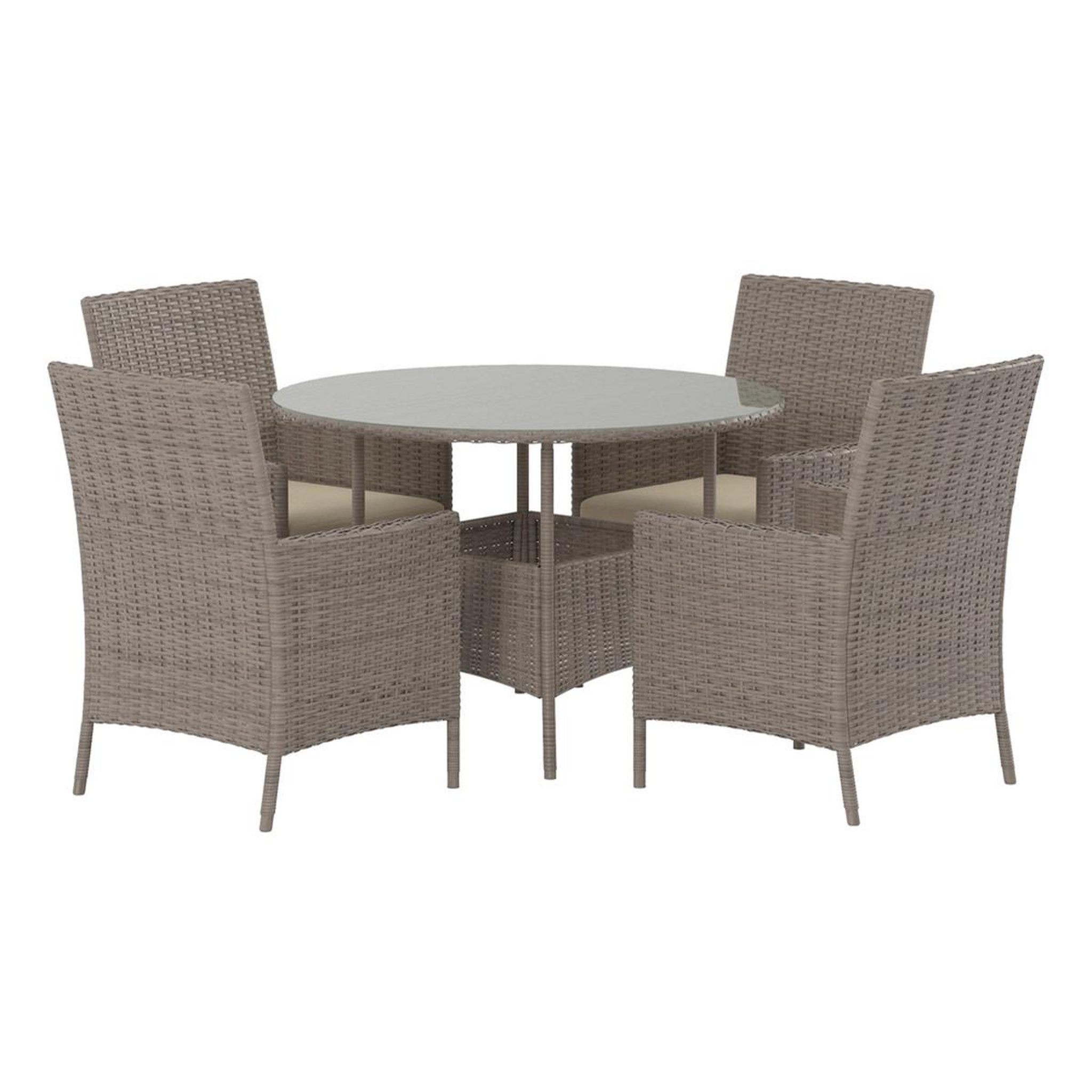 Paris Prix Ensemble table de jardin & 4 fauteuils  lefkas  110cm marron