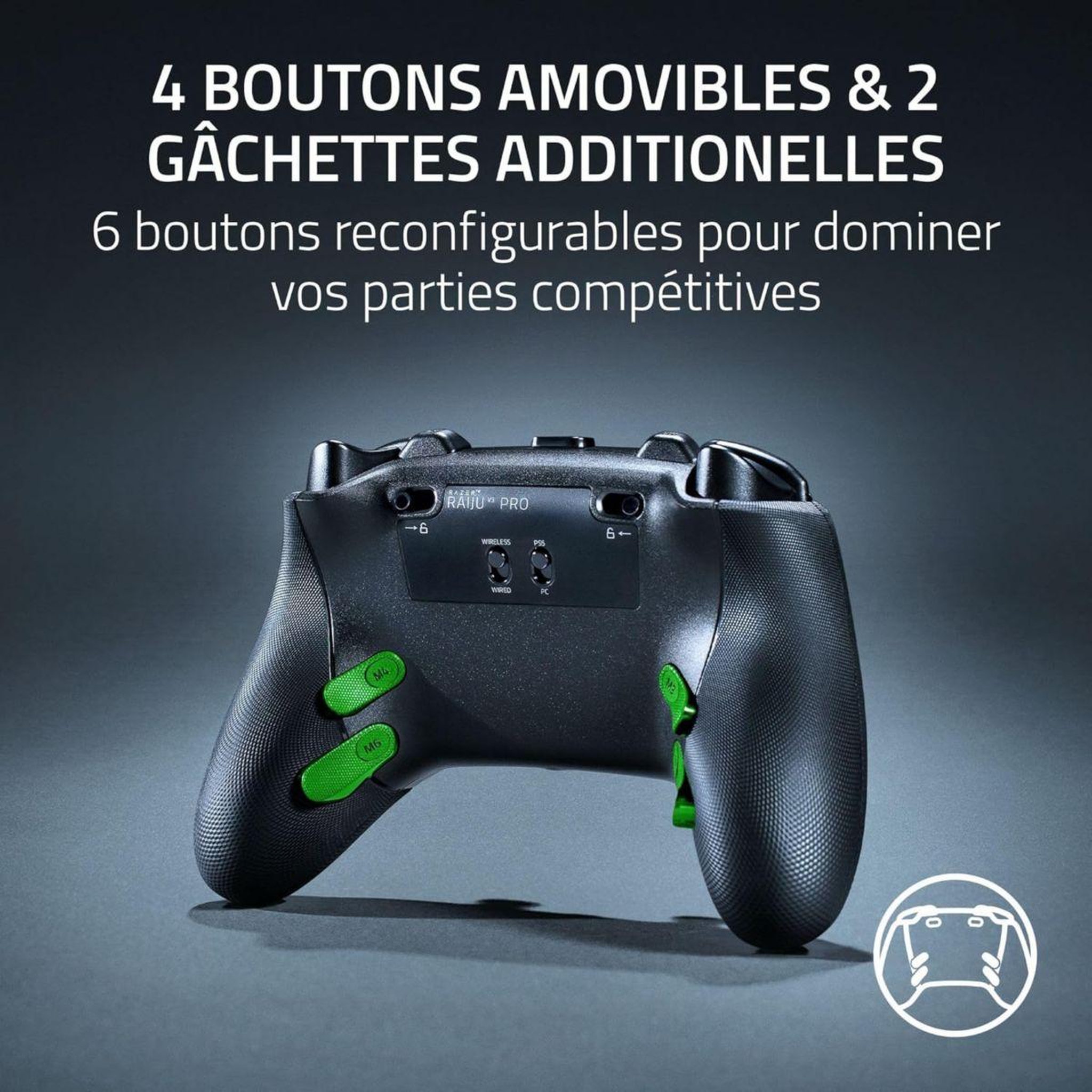 Voir la diapositive 5 : Razer Manette raiju v3 pro noir