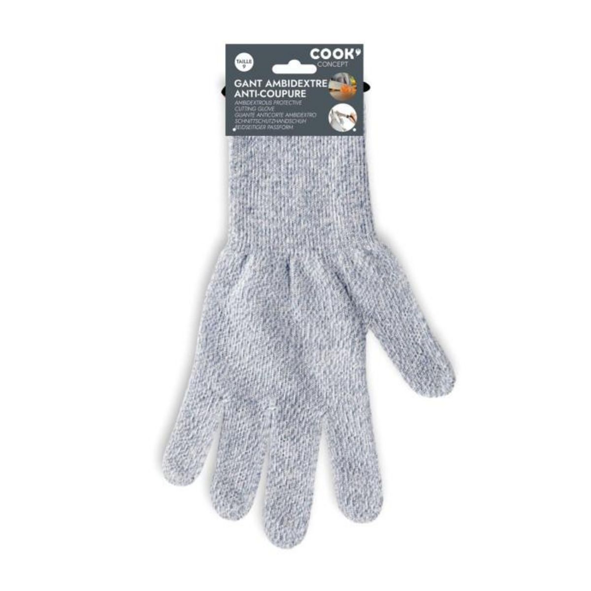 Paris Prix Gant de Cuisine  Anti Coupure  24cm Gris