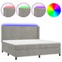 Voir la diapositive 2 : VIDAXL Sommier a lattes de lit matelas et LED Gris clair 200x200 cm