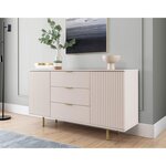 BEST MOBILIER Monica - buffet - beige - 3 tiroirs et 2 portes - 150 cm. Coloris disponibles : Beige
