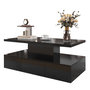 Voir la diapositive 1 : MERAX Table Basse Avec 1 Tiroir Et LED Noir