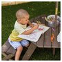 Kidkraft Ensemble jardin pour enfant avec parasol - Table et tabourets en bois - OCTAGON