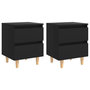 Voir la diapositive 2 : VIDAXL Tables de chevet avec pieds en pin 2 pcs Noir 40x35x50 cm