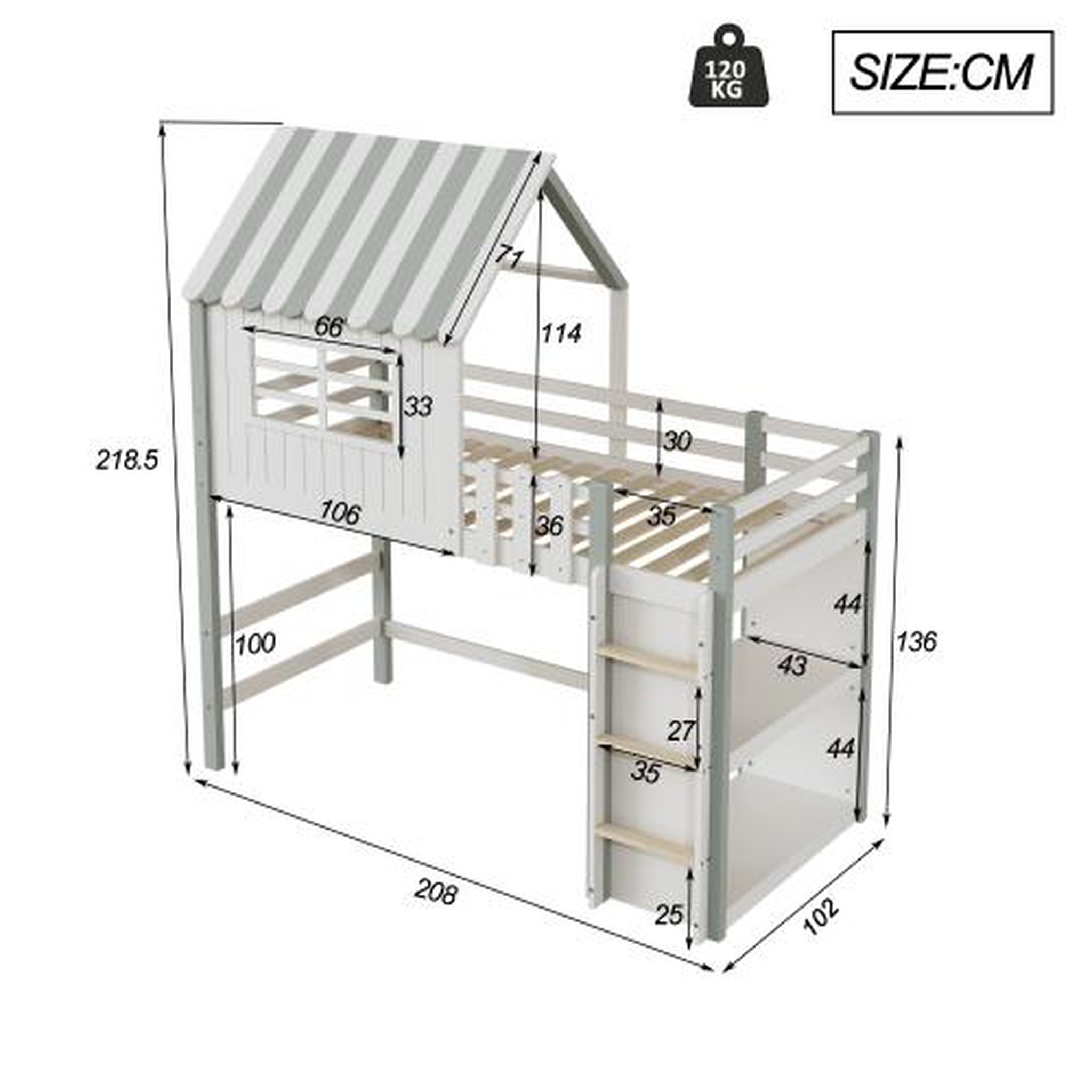 Voir la diapositive 3 : MERAX Lit mezzanine enfant
