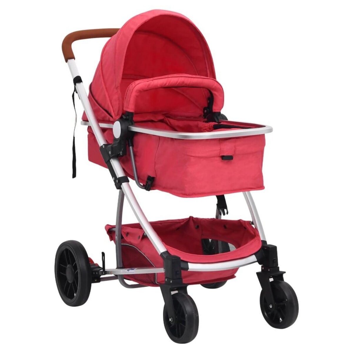 VIDAXL Poussette pour bebe 3-en-1 Rouge Aluminium