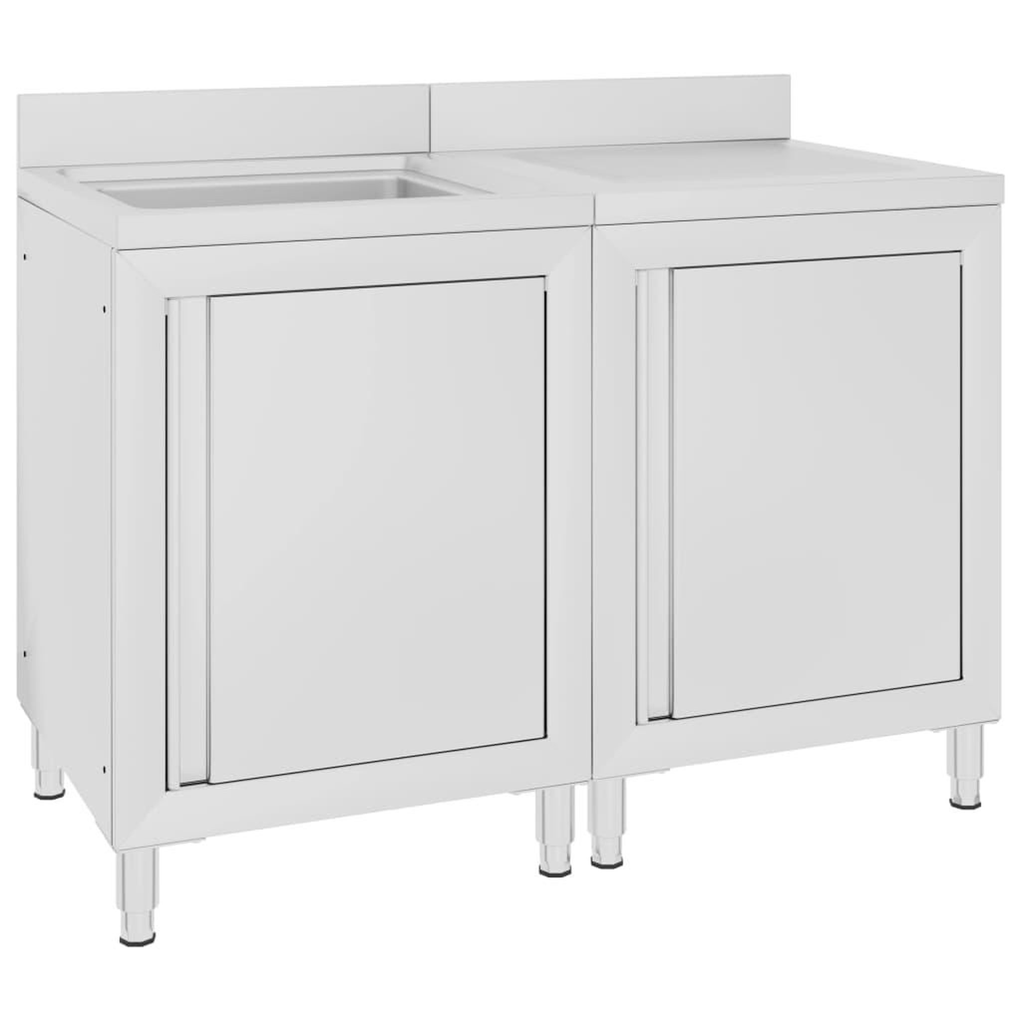 Voir la diapositive 1 : VIDAXL Evier de cuisine commercial Acier inoxydable 120x60x96 cm