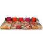 Voir la diapositive 2 : VIDAXL Pouf modulaire a 4 places Patchwork Tissu