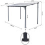 Voir la diapositive 3 : Habitat et Jardin Pergola tonnelle adossée  Marvin  - 4 x 3 m - 423 x 298 x 243 cm - Gris foncé